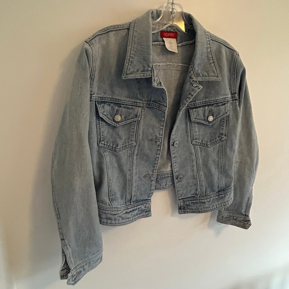 Vintage 90s Esprit Denim Jacket Small Light Wash Jean Jacket Cotton Classic Fit - Picture 4 of 11